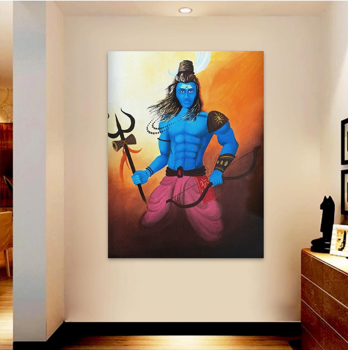 Original Lord Shiva Acrylic Painting for Home Decor Etsy