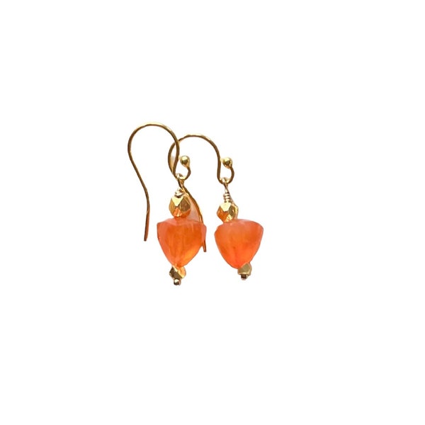 Light-Catching Orange Carnelian Earrings