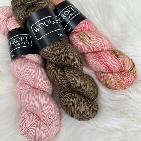 3 Skein Set #5 - 100% SW Merino - Solo Fingering 1-ply - Hand Dyed Yarn - 1200 yds total