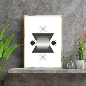 Abstract Wall Art | Printable Art | Digital Download | Black & White Geometric Art