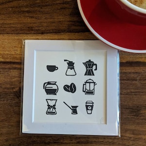 Coffee lover - linocut print inspired by a love of all things caffeine