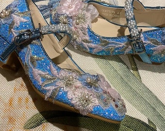 Mädchen Prinzessin Schuhe, Disney Prinzessin Schuhe, Mädchen Spitze Party Schuhe, Mädchen Brautjungfern Schuhe, Mädchen Blumenmädchen Schuhe