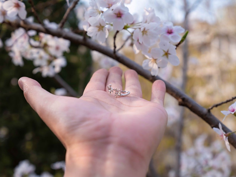 Whimsy Angel and Devil Open Ring, Cute Little Angel Statement ring, Dainty Tiny devil ring, Funnkey stackable Ring image 5