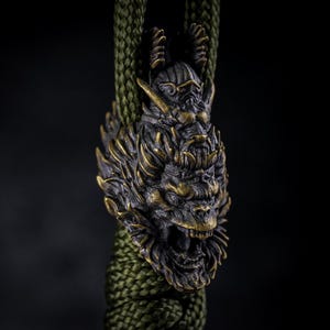 Wukong-paracordkraal • Handgemaakte messing Monkey King-sleutelhanger: messleutelkoord / EDC-uitrusting