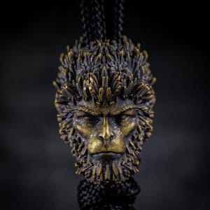 Handgemaakte messing Monkey King-kraal: Sun Wukong-paracordkoord - tactische meskraal