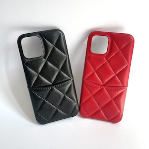 Étui pour iPhone - Étui pour iPhone en similicuir matelassé - 15 Pro Max/12 Pro Max