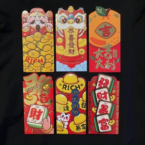 CNY Red Envelops for Wealth - Pack of 6