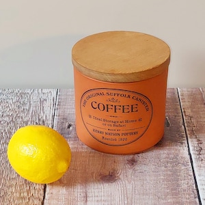 Henry Watson Pottery Coffee Canister: Original Suffolk Terracotta Jar
