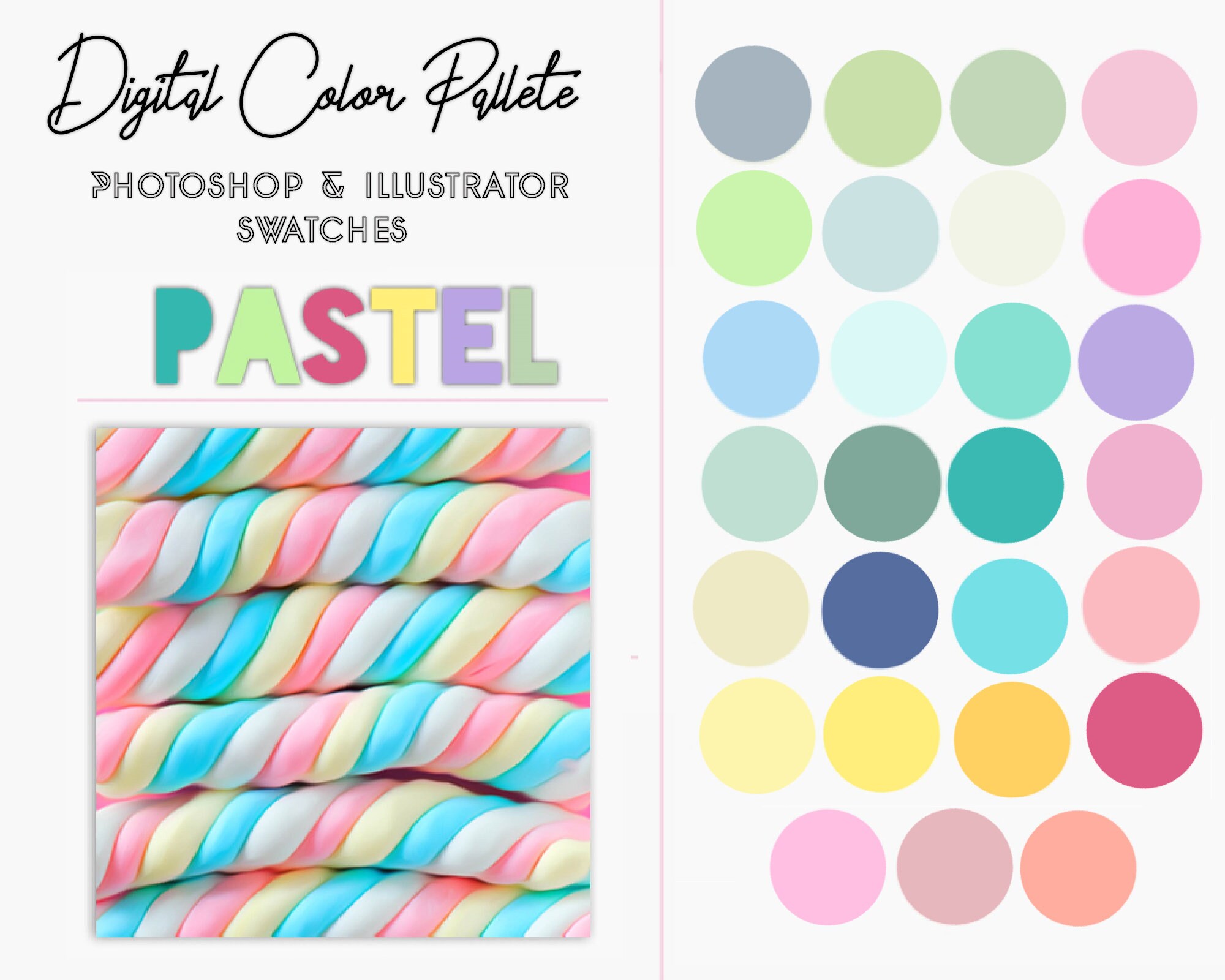 Pastel Swatches & Illustrator Color Palette Adobe Etsy
