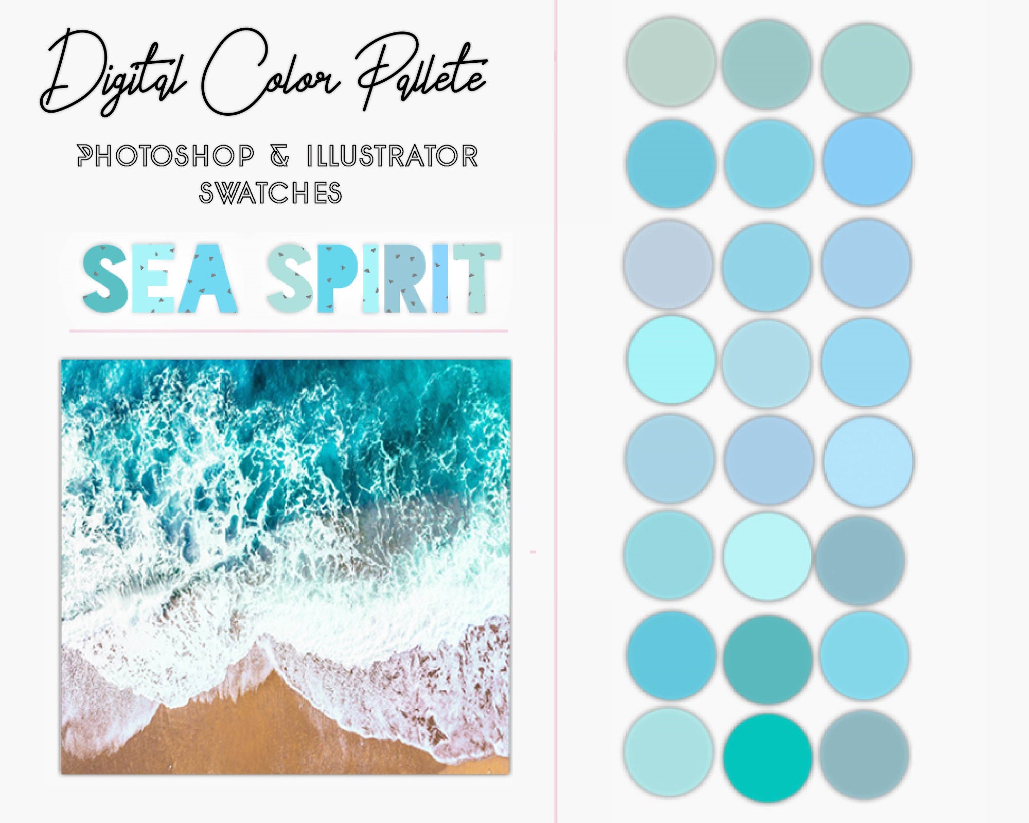 Blue Swatches Photoshop & Illustrator Color Palette Adobe | Etsy