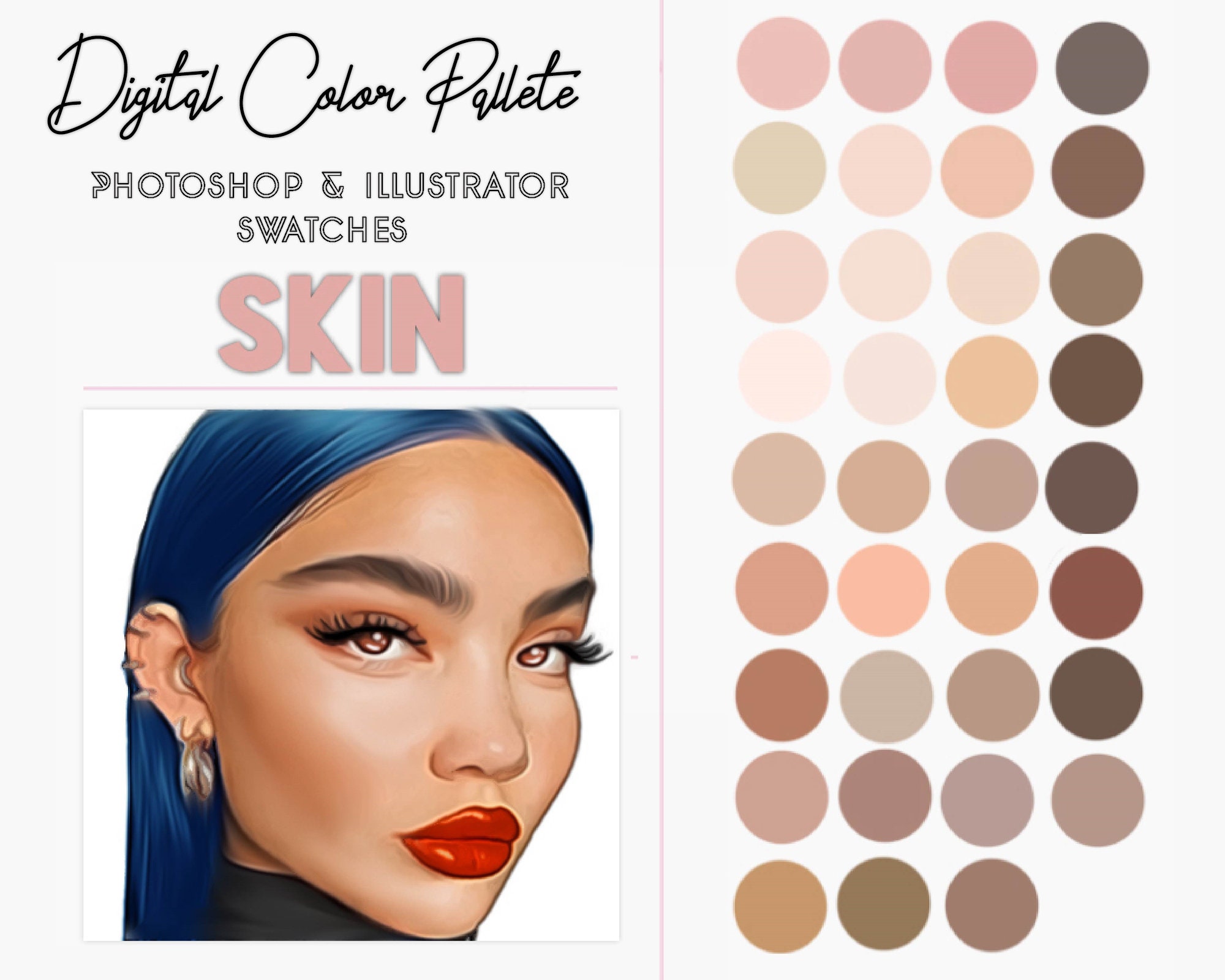 Skin Swatches Illustrator Color Palette Adobe Etsy My XXX