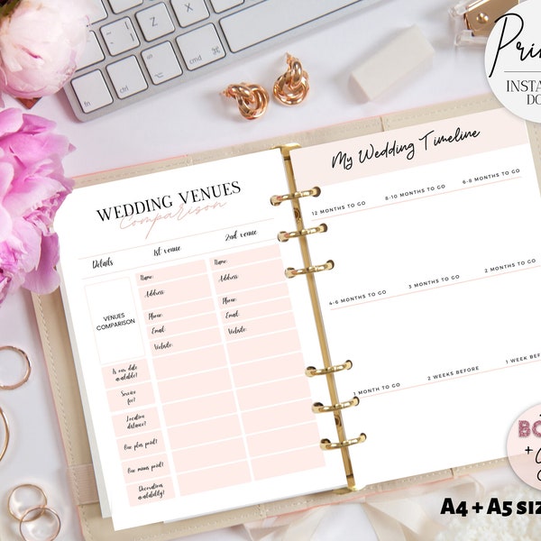 Printable Wedding Planner,wedding organizer,bride planner,wedding checklist,wedding binder,wedding planner book,wedding planner pdf,planner