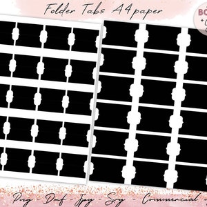 Journal Tabs Templates A4 Paper, Tabs Template Set , Double Folder Tabs ...