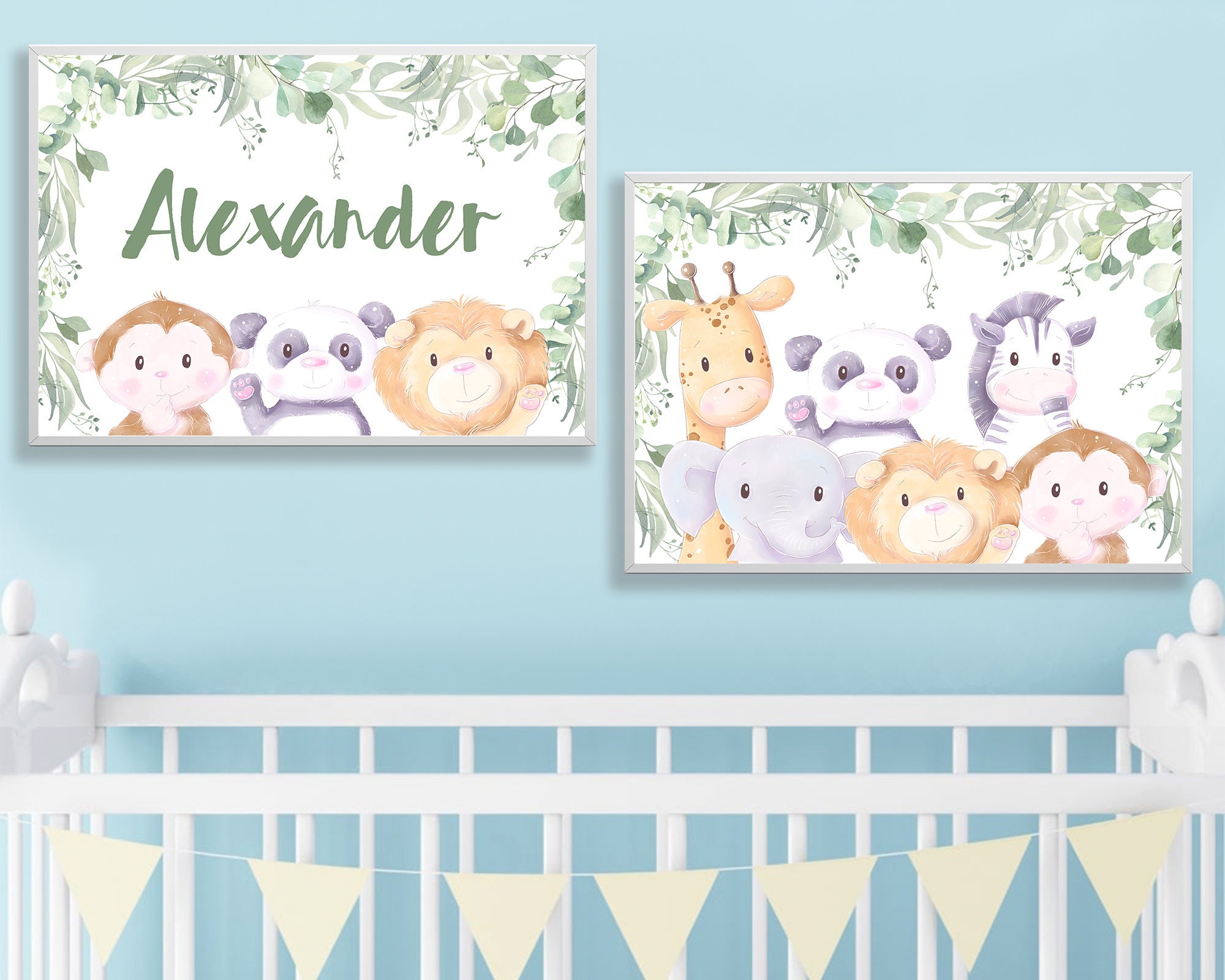 2er Set Safari Kinderzimmer Drucke Kinderzimmer Dekor | Etsy