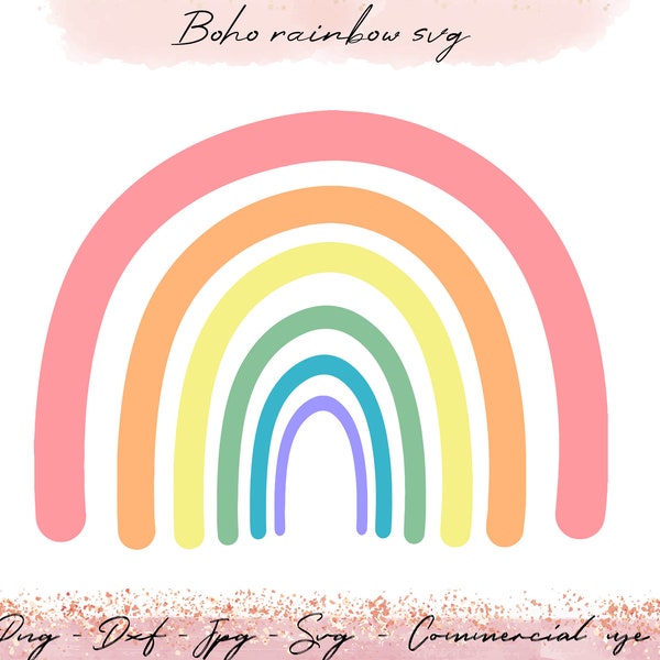 Boho Rainbow Svg ,Rainbow SVG, Rainbow,Boho svg ,Rainbow Clip Art, Nursery svg,Rainbow ,Boho Clipart,Boho cricut.Rainbow cricut