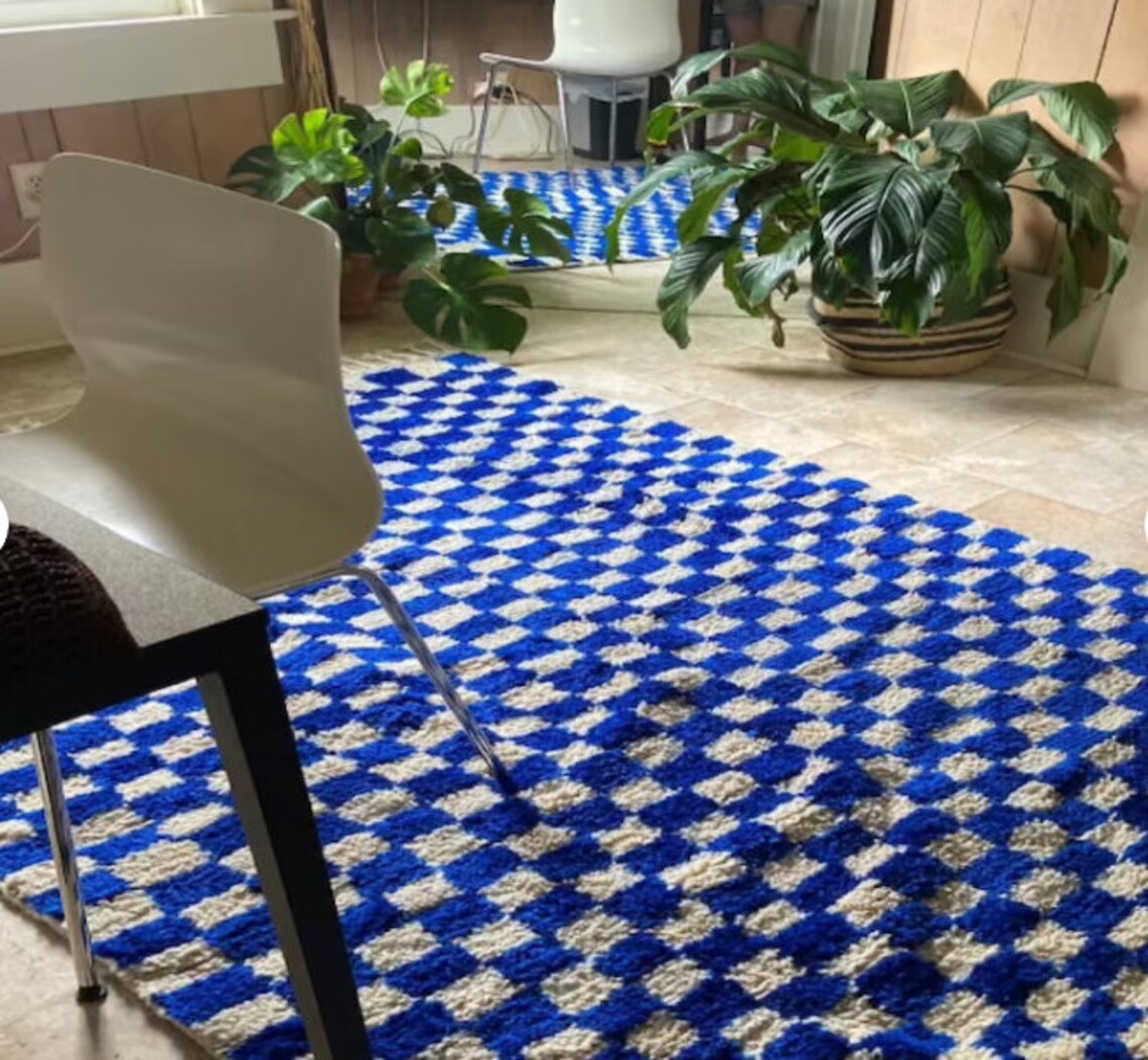 60 OFF Checkered Rug Cool Handwoven Rugs Moroccan Checker Etsy