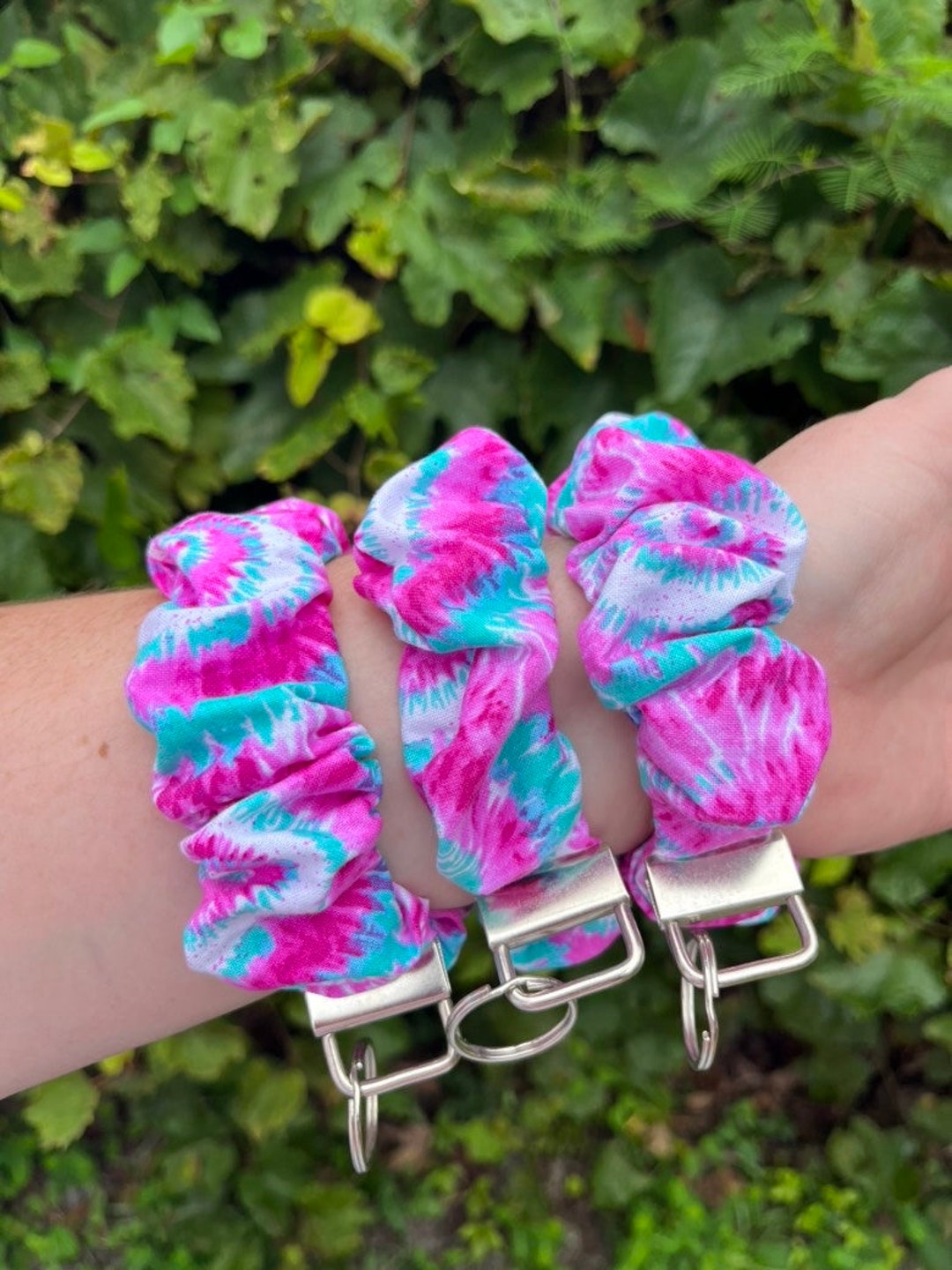Scrunchie Wristlet Keychain Tie Dye Scrunchie Wristlet Key Etsy