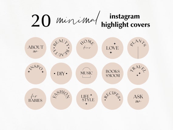 20 Minimal Elegant Instagram Highlight Covers Aesthetic - Etsy