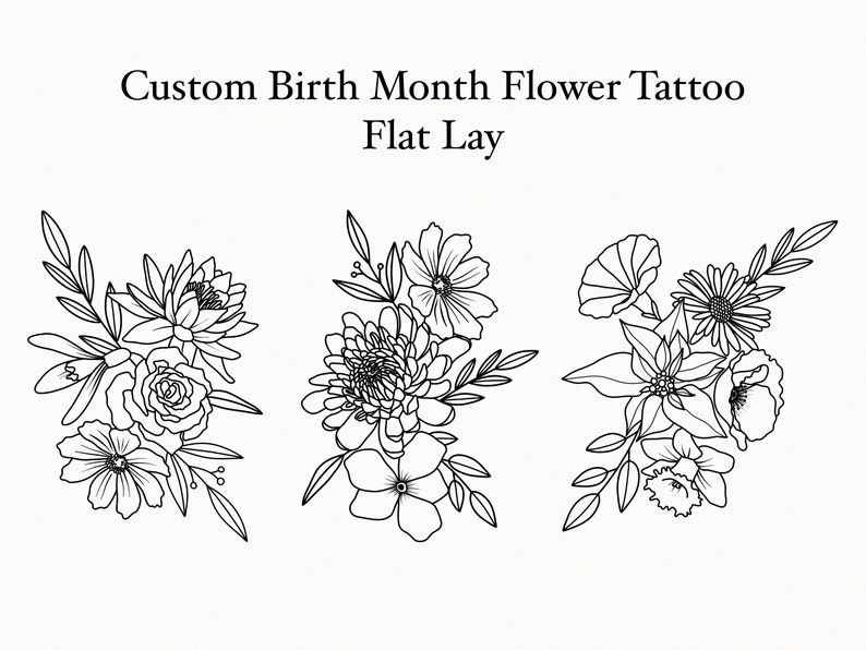 2 6 Geburtsmonat Blume Individuelles Tattoo Design Etsy