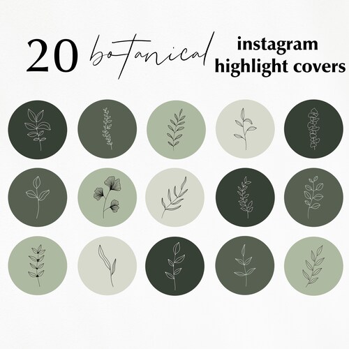 20 Floral Instagram Highlight Covers Botanical Instagram Etsy