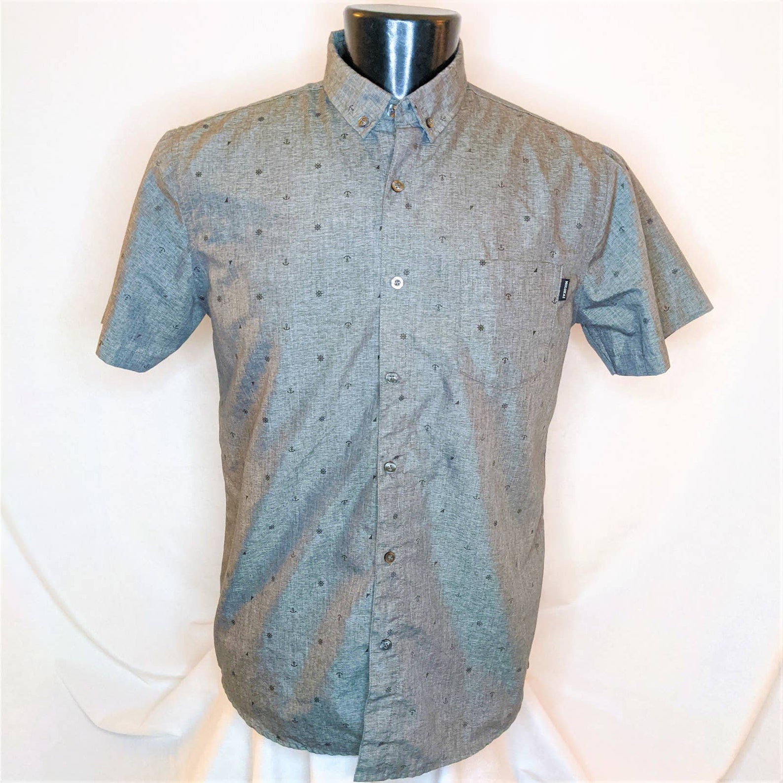 Molokai Surf Co Mens Button Up Shirt Gray Large Etsy