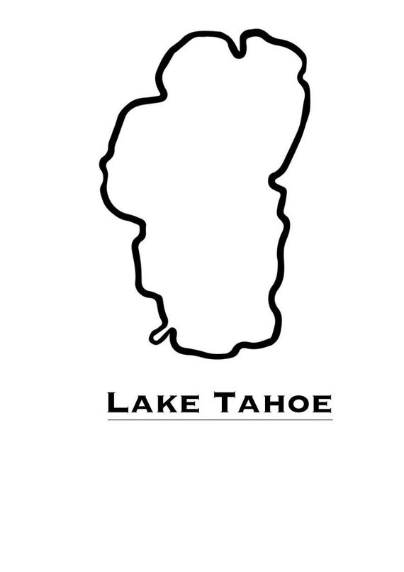 Lake Tahoe Sticker Cricut SVG PNG DXF Jpg Map Outline Digital Etsy