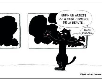 Affiche Chat Noir Etsy