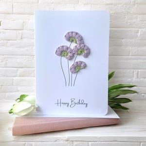 Tarjeta de diseño de crochet estético Allium