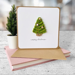 Gehäkelte Weihnachtskarte, Weihnachtskarte, handgemachte gehäkelte Karte, Grußkarte handgemachte, handgemachte Karte, anpassbare Karte
