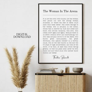 Woman in the Arena Print - Daring Greatly Quote - The Man In The Arena Printable Art -  DIGITAL DOWNLOAD - Arena Printable