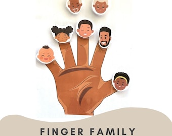 Family Finger Song Dark Skin - Digital Download - Nursery Rhymes - Circle Time Songs - Interactive Song Visual - ASD - Children's Song Rhyme