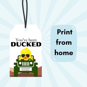 Printable Duck Tags - You&#39;ve Been Ducked Tag - Ducking Cars Tags - Printable -  Rubber Duck Labels for Ducking - Car Duck Hiding Game