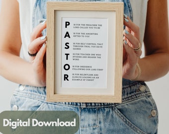 Pastor Definition - Pastor Gift - Pastor - Pastor Appreciation - DIGITAL DOWNLOAD - Pastor Definition Print - Pastor Poster - Preacher Gift