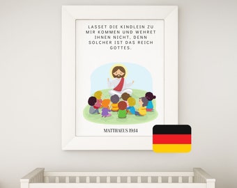 Kinder Poster - Deutsche Bibel Schrift Poster - Bibelverse - Digitaler Download - Christliche Poster - Kinderzimmer Poster -  Kunst Kinder