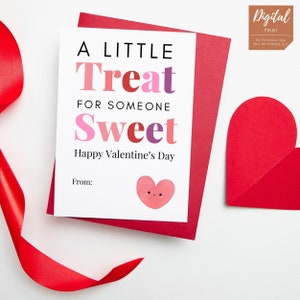Kinder Valentinstag Karten - ein wenig behandelt für jemand süß - druckbare Valentinstag Karte - Valentinstag Karte für Kinder