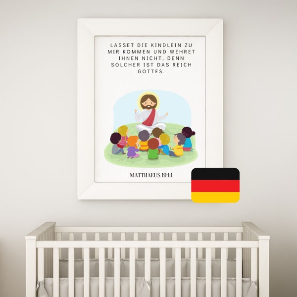 Kinder Poster - Deutsche Bibel Schrift Poster - Bibelverse - Digitaler Download - Christliche Poster - Kinderzimmer Poster -  Kunst Kinder