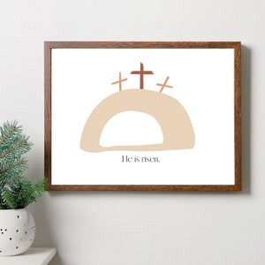 He is Risen - Printable Download - He is Risen Sign - He is Risen Printable - He is not here - Printable Scripture - Bible Verse Print