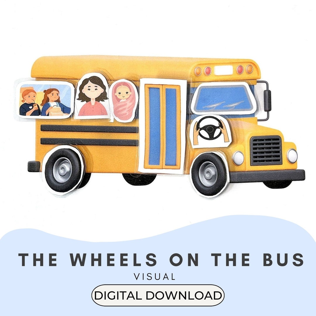 The Wheels on the Bus Visual Digital Download Nursery Rhymes Circle