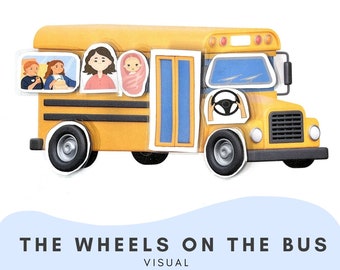 The Wheels On The Bus Visual - Digital Download - Nursery Rhymes - Circle Time Songs - Interactive Song Visual - ASD
