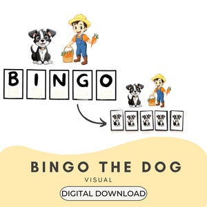 Bingo The Dog Visual - Digital Download - Nursery Rhymes - Circle Time Songs - Interactive Song Visual - ASD - Children&#39;s Song Rhyme - BINGO