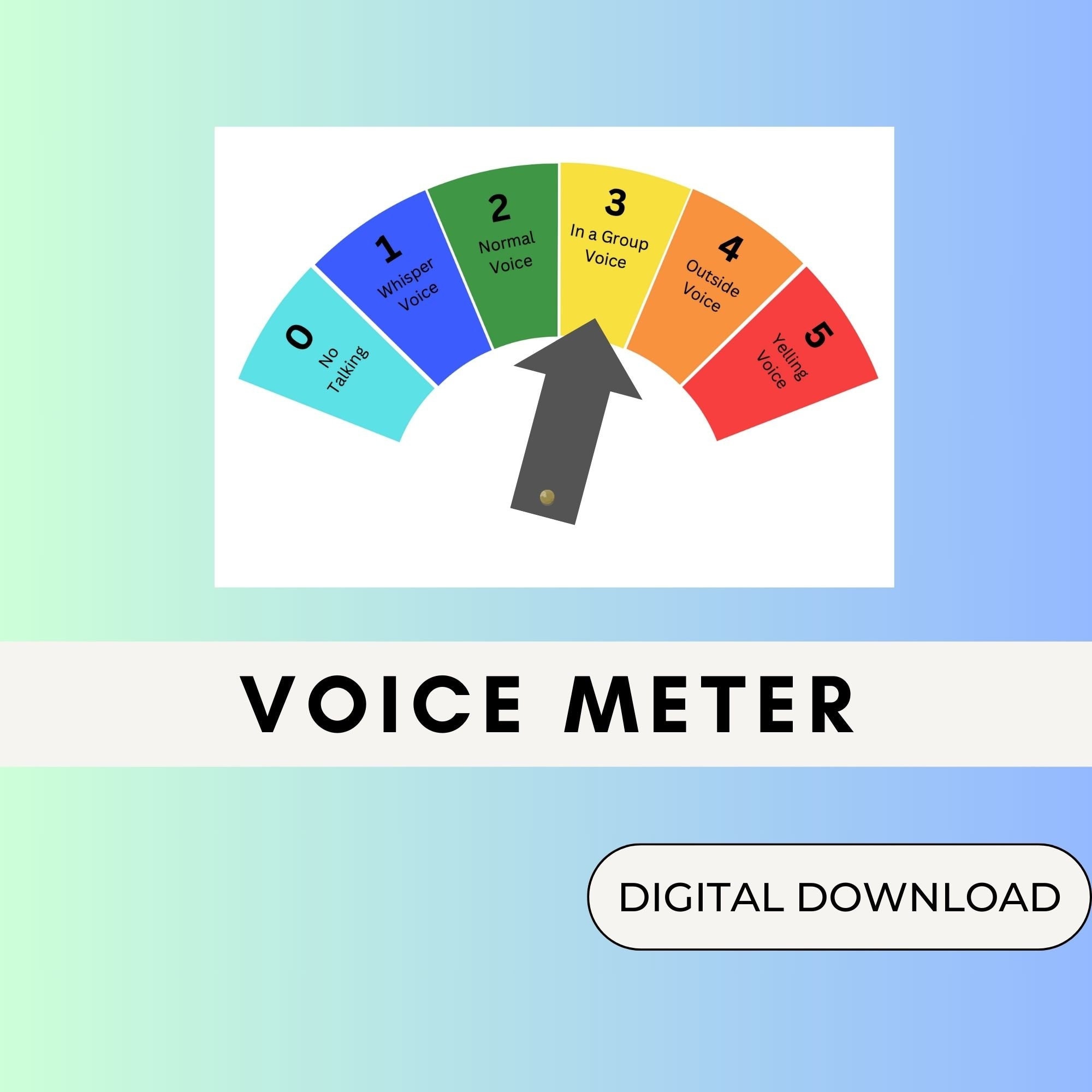 Voice volume meter voice level chart pec visual autism visual