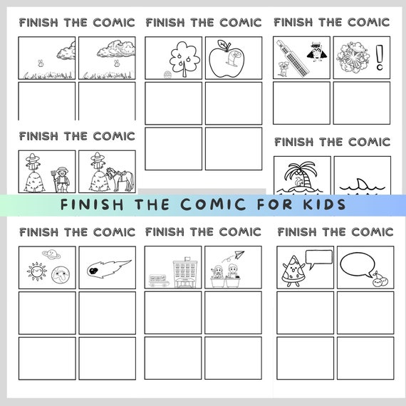 Finish the Comic Activity for Kids - Fun Drawing & Creativity Book - Art Games for Children - Kids Activity Drawing - Kids Drawing Book