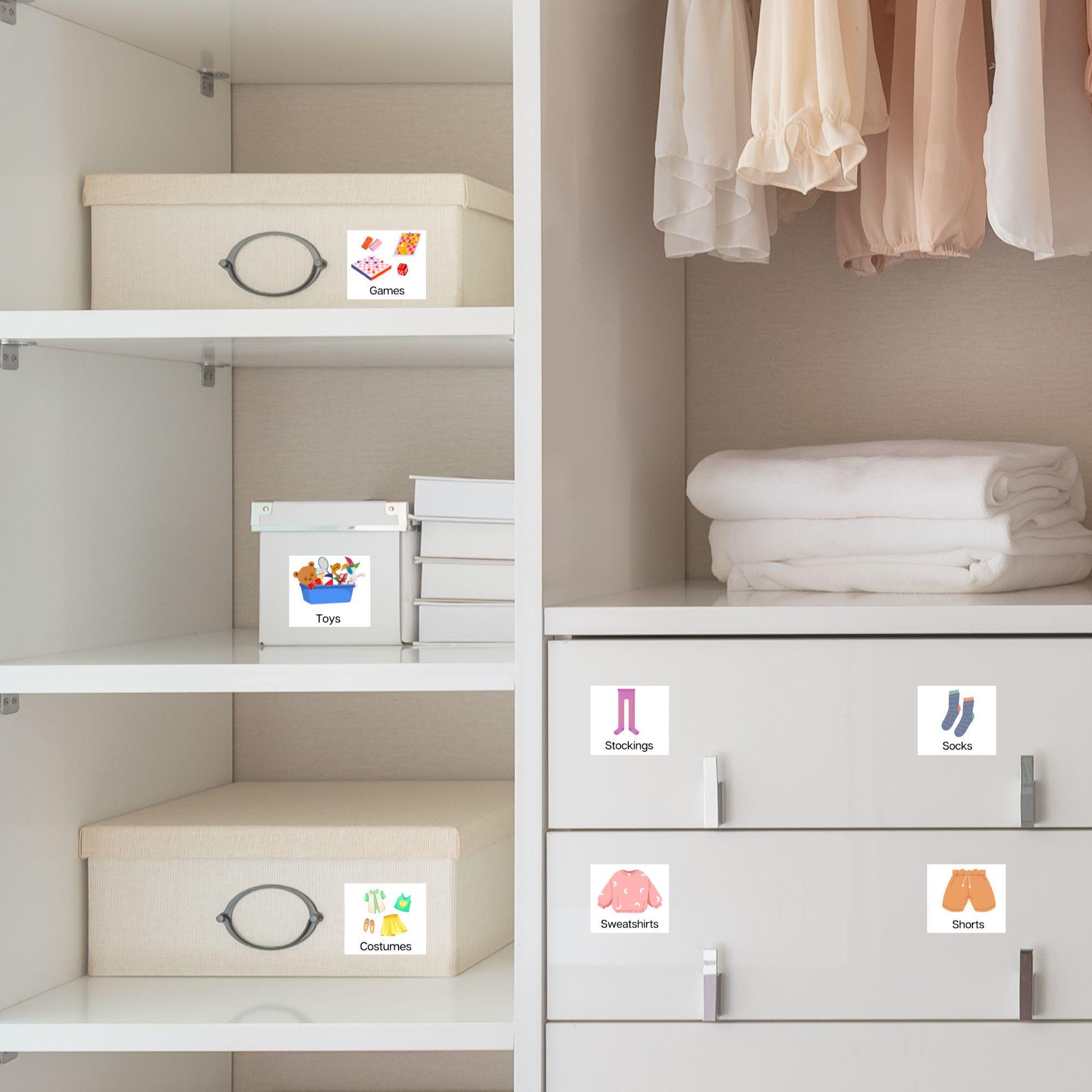 Editable Kids Dresser Labels Montessori Closet Template Digital ...