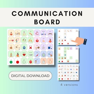 Tableau de communication AAC Board - Téléchargement numérique - Core Board - Core Language imprimable - Autisme - Visual Core Words - Outil de communication