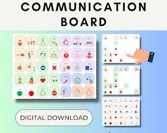 AAC Board Communication Board - Digital Download - Core Board - Printable Core Language -  Autism - Visual Core Words - Communication Tool
