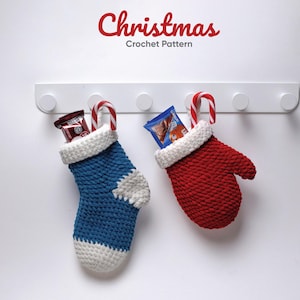 Crochet ornaments pattern, Crochet Christmas Ornaments, Christmas Stocking Crochet Pattern, gloves pattern, crochet pattern DIY