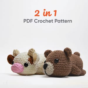 Amigurumi Cow Pattern, Stuffed cow toy, Cow, Crochet cow, Teddy bear crochet pattern Amigurumi - crochet animals | English PDF pattern