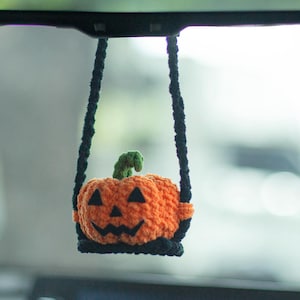 Pumpkin On Swing Crochet Pattern, Pumpkin Crochet Pattern, Halloween Crochet Patterns, Crochet Pumpkin Pattern | PDF digital file