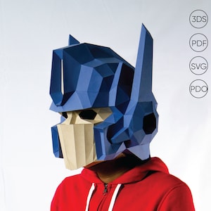 Optimus Prime Mask, Transformers Papercraft Mask Template, 3D Paper Mask, DIY Halloween Costume, Cosplay PDF Pattern, SVG Cricut, 3DS File