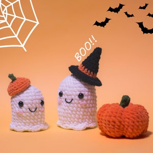 Easy Crochet Ghost PATTERN, Pumpkin Crochet Pattern, Halloween Crochet Patterns ,Crochet Halloween, Halloween Witch | English PDF pattern